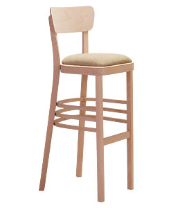 The comfortable upholstered Nico BAR stool P for homes and restaurants can complement Nico dining chairs in interiors. From the Czech manufacturer Sádlík, it is possible to order tables in the same wood stain color and the appropriate height for the bar stools